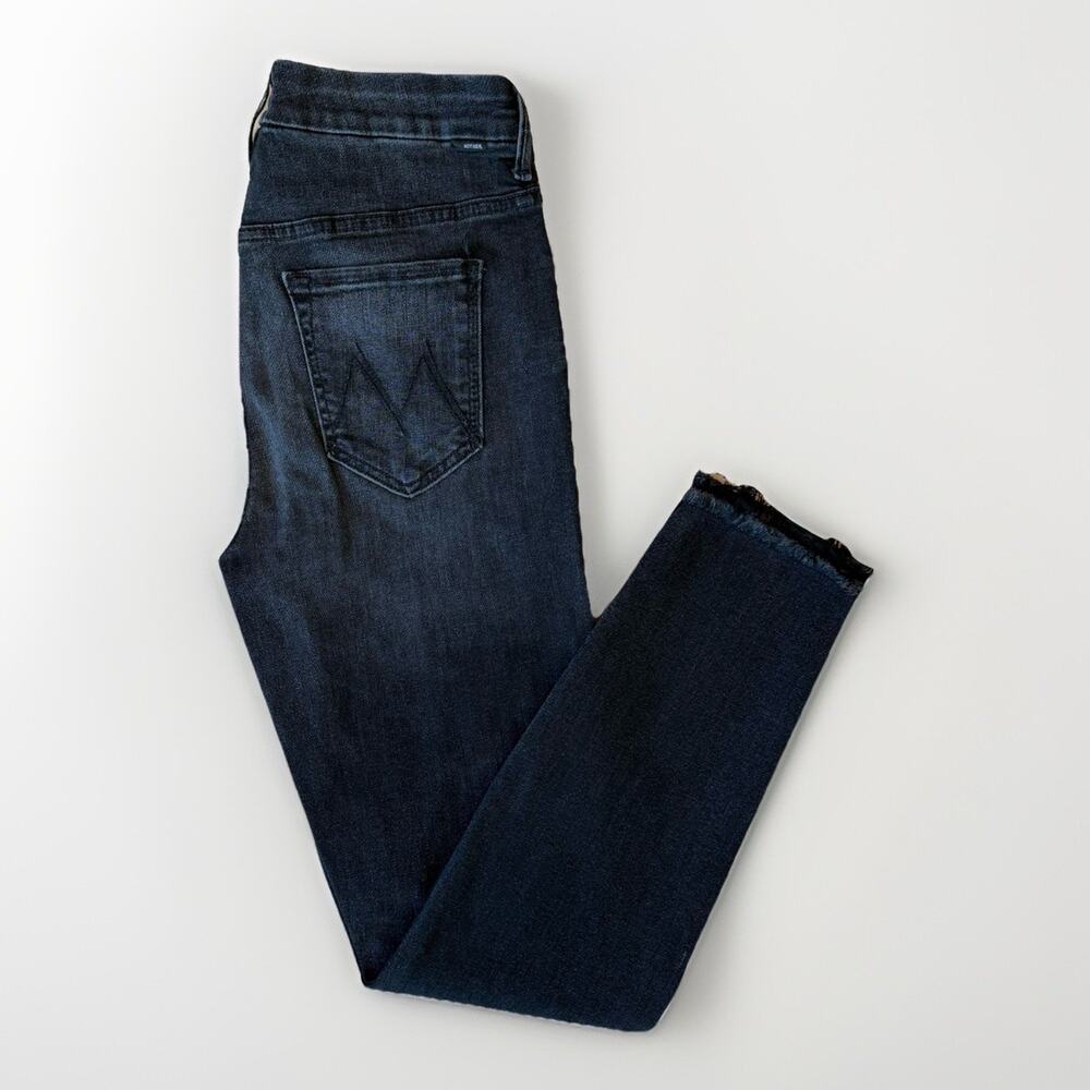 Mother High Waisted Looker Jeans Women's 28 Black Ankle Fray Minimalist Party